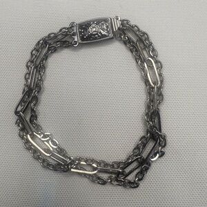Silver #3 Twist PaperClip Chain Bracelet Stainless Steel